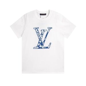Louis Vuitton White Shirt with Blue Logo